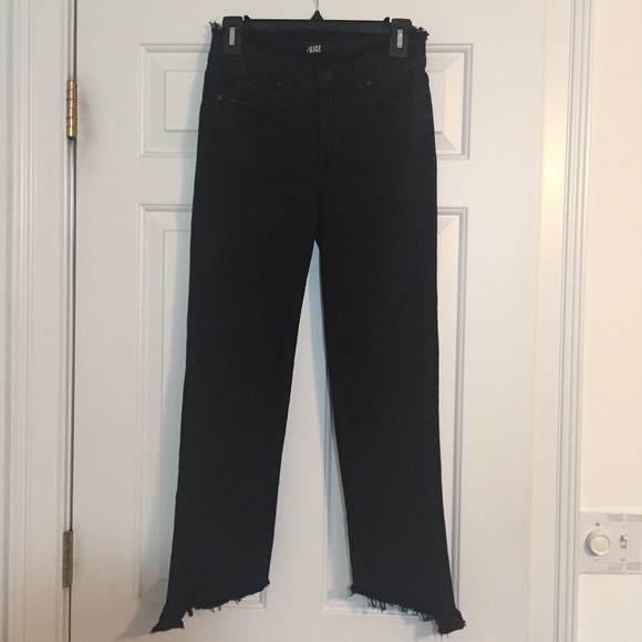 PAIGE Denim - PAIGE Julia High Waisted Black Straight Leg Jeans